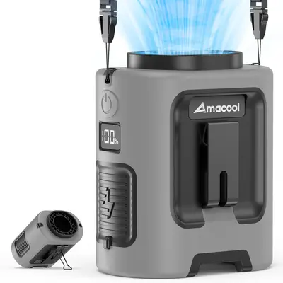 AMACOOL Mini Portable Waist Fan Clip on 13000RPM 4-Speed Personal Neck Fan Rechargeable Wearable Shirt Belt Fan for Outdoor W...