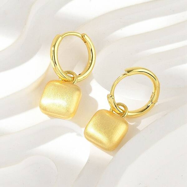 Brass Pendants Hoop Earrings
