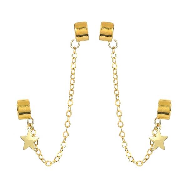 Brass Cuff Earrings
