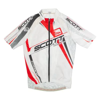 SCOTT Full Zip Cycling Mens Jersey White S