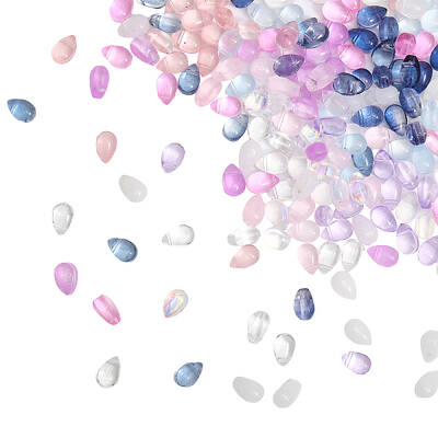 168pcs 12 Colors Transparent Handmade Lampwork Charms