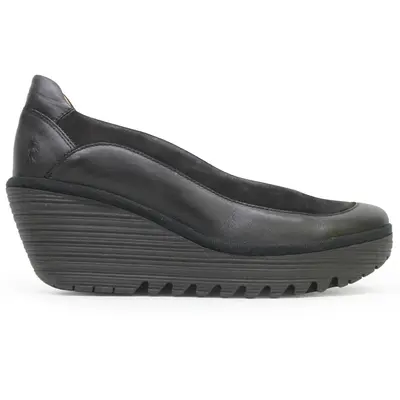 Fly London YEKA530FLY Cupido Dublin Leather Women's Comfort Shoes - Black Black - Size:US 9-9.5 Women