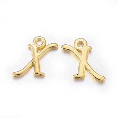 Golden Plated Alloy Letter Pendants