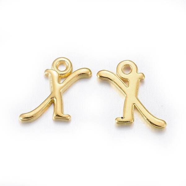 Golden Plated Alloy Letter Pendants