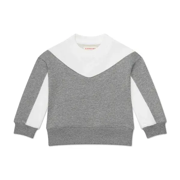 Colorblock Fleece Sweatshirt | Size: 12-13 | Color: Heather Grey / White Colorblock