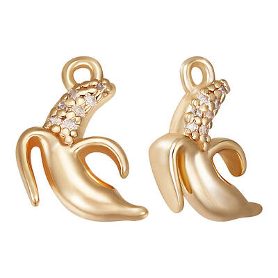15Pcs Brass Micro Pave Clear Cubic Zirconia Charms
