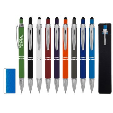100 Promotional Quilted Stylus Pen - Rubberized Aluminum & Plunger ...