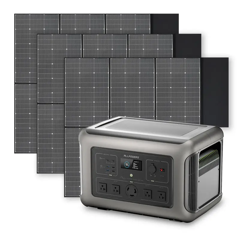 ALLPOWERS 3200W Solar Generator (R3500 + SP039 600W Solar Panel) R3500+3PCS SP039 600W Solar Panel