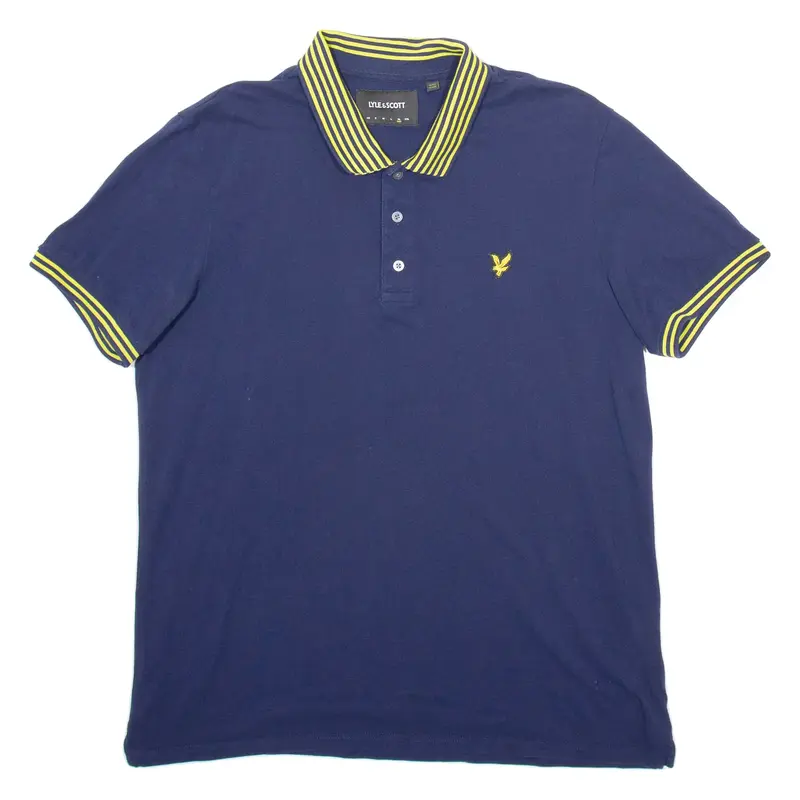 LYLE & SCOTT Mens Polo Shirt Blue XL