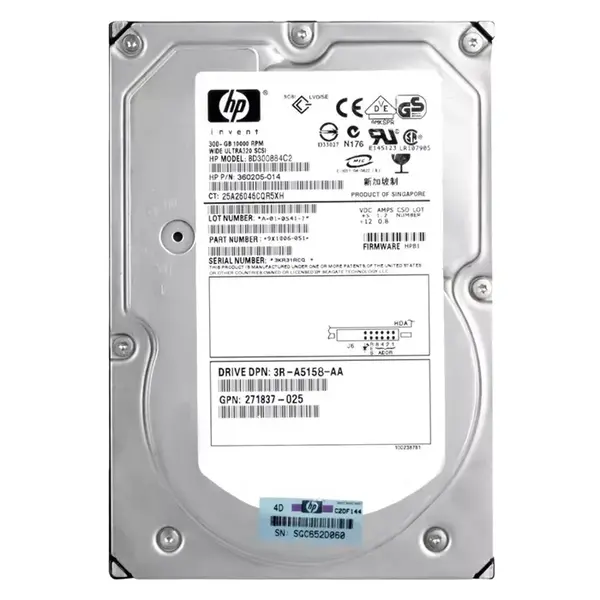 271837-025 HP 300GB Ultra-320 SCSI 10000 3.5-inch Hard Drive