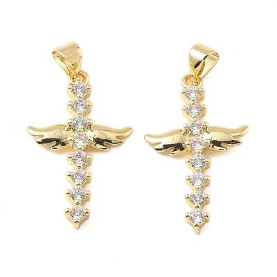 Brass Micro Pave Cubic Zirconia Pendants