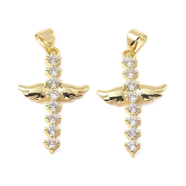 Brass Micro Pave Cubic Zirconia Pendants
