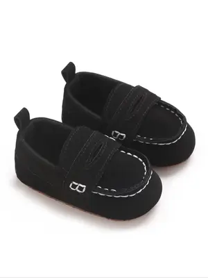 Baby's Solid Color PU Leather Soft Sole Shoes, Casual Comfortable Anti-fall Walking Shoes for Infant Toddler, Newborn Baby Sh...