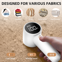 Electric fabric shaver, portable hair remover, pet home, rechargeable, lint collection container, LED digital display, 6-blad...