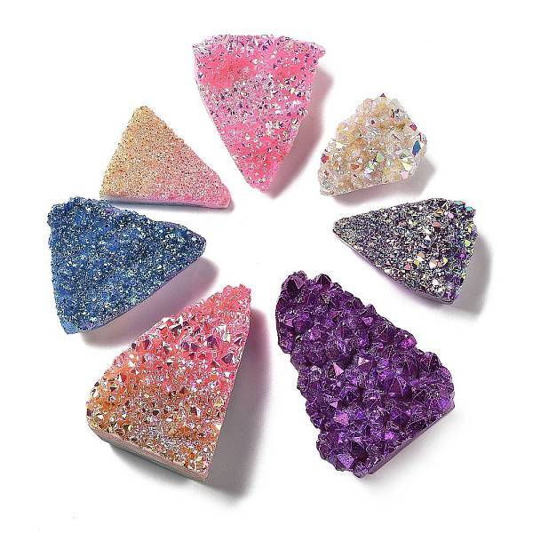 Electroplate Natural Quartz Crystal Triangle Display Decorations
