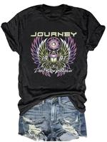 Women's Eagle Print Round Neck Tee, Fashion Casual Crew Neck T-Shirt for Daily Holiday Vacation Outdoor Wear, Ladies Clothes ...