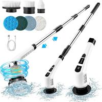 7 in 1 Electric Cleaning Brush, Rechargeable Handheld Spin Scrubber with Adjustable Extension Rod & Replaceable Brush Heads, ...