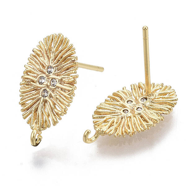 Brass Micro Pave Cubic Zirconia Stud Earring Findings