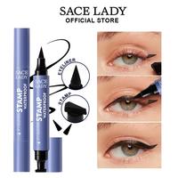SACE LADY Black Stamp Eyeliner Makeup Waterproof Smudge-proof Double Head Liquid Eye Liner Pen 0.11Oz