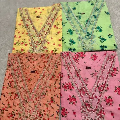 Viral V neck cotton Kurti only