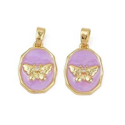 Brass Micro Pave Cubic Zirconia Pendants