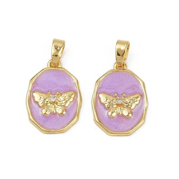 Brass Micro Pave Cubic Zirconia Pendants