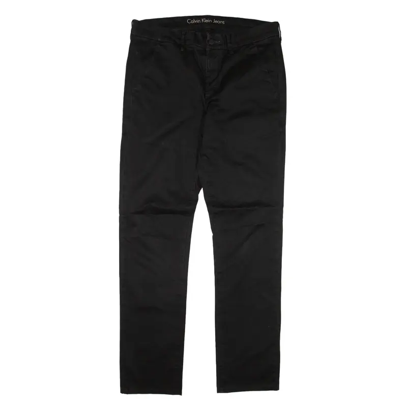 CALVIN KLEIN Trousers Black Regular Straight Womens W32 L31