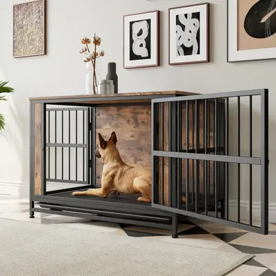 [Bellemave] Dog Crate Furniture,  Wooden Dog Crate Table, 27.48\