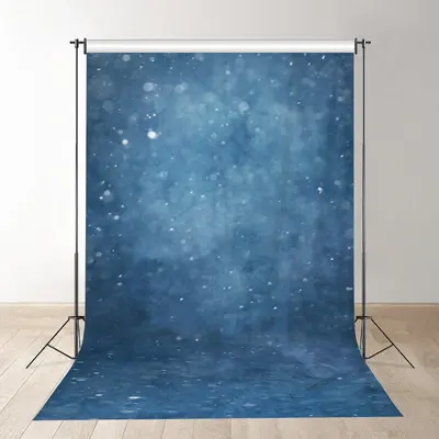 Bokeh Snow Blue Fine Art Portrait Studio Backdrop - Aperturee