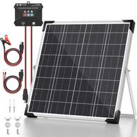 Solar Panel Kit 20W 12V, Solar Battery Trickle Charger Maintainer, Waterproof Solar Panel + Upgrade Charge Controller + Adjus...