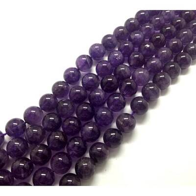 Round Natural Amethyst Beads Strands