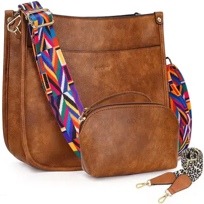 HKCLUF 4055 Women's Fashionable Crossbody Bag Purse For Women Leather Handbag Wallet Set Waterproof Women Crossbody Bag With ...
