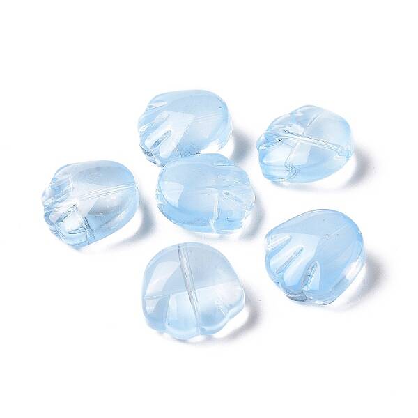 Transparent Spray Painted Glass Beads