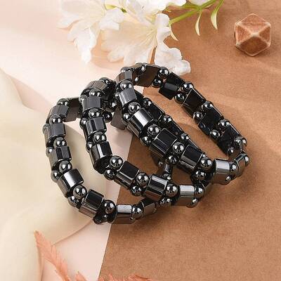 Valentine Day Gifts for Husband Stretchy Magnetic Synthetic Hematite Bracelet
