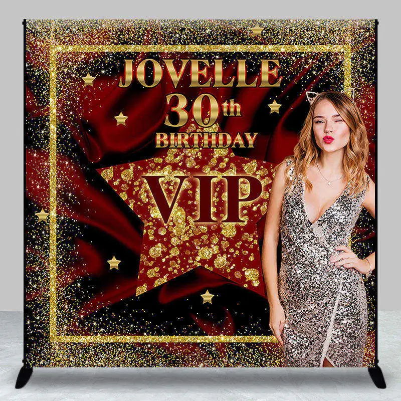 Shining Stars Wine Red Vip Custom Birthday Backdrop - Aperturee