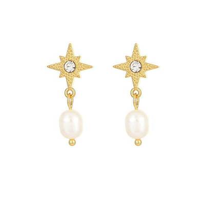 Stainless Steel Earrings with Pearl