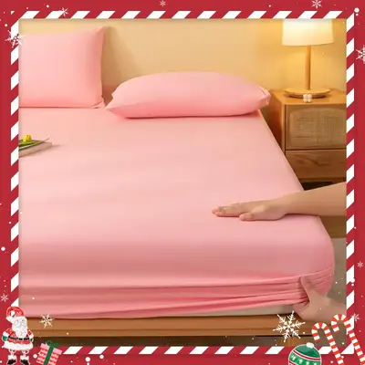 Fitted Sheet without Filler, 1 Count Solid Color Soft Fitted Bottom Sheet, Decorative Bedspreads for Home, Bedding Supplies, ...