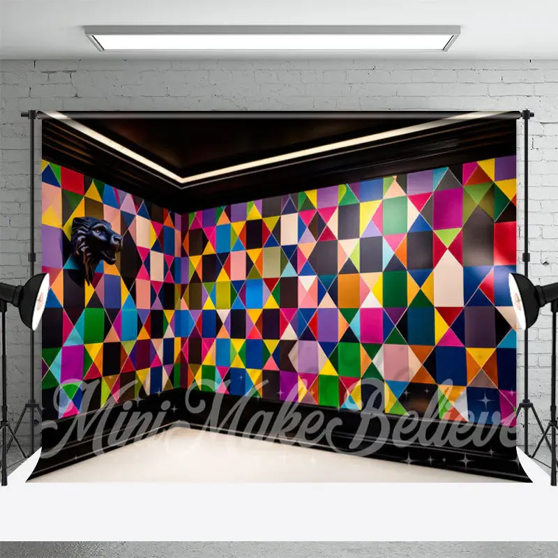 Harlequin Colorful Walls Birthday Photo Backdrop - Aperturee