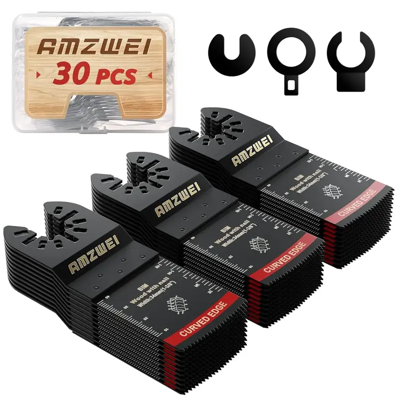 AMZWEI 30 Pcs Bi-Metal Oscillating Tool Blades, 1-3/8\