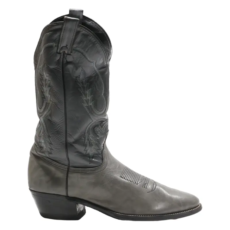 ABILENE Cowboy Boots Grey Leather Mens UK 9.5