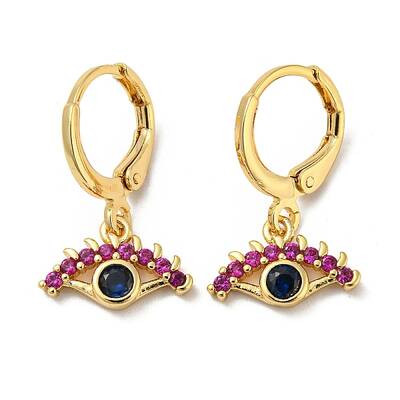 Real 18K Gold Plated Brass Dangle Leverback Earrings
