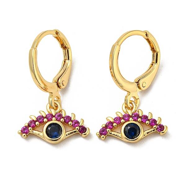 Real 18K Gold Plated Brass Dangle Leverback Earrings