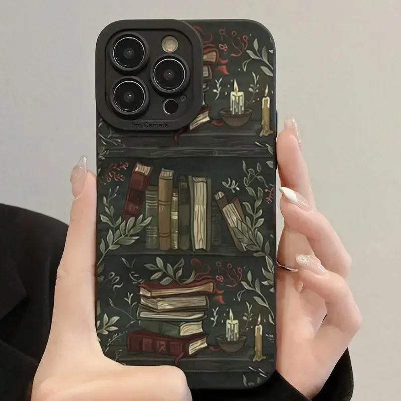 Book Pattern Phone Case, Anti-drop Cellphone Protective Case, Total Protective Shockproof Mobile Phone Cover for iPhone 11 12...