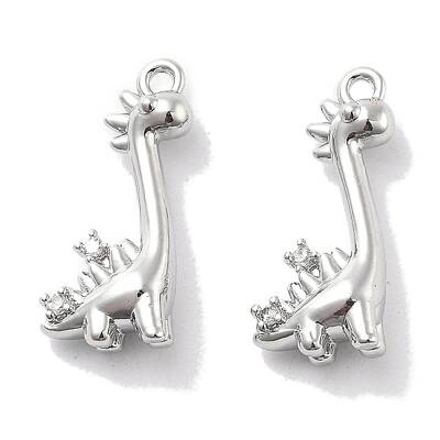 Brass Micro Pave Clear Cubic Zirconia Pendants