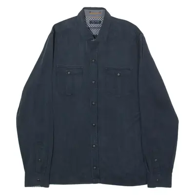 TED BAKER Mens Plain Shirt Black Long Sleeve M