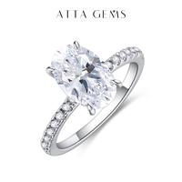 Oval Shape 3CT D VVS1 Synthetic Moissanite Rings Anniversary Party Gift Women Daily Casual Ring Band Weddig Elegant Rings R02...