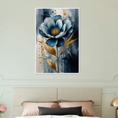 Indigo Dreams - Modern Floral Wall Art