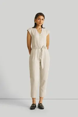 Evening Chai Jumpsuit in Light Beige | Color: Hemp Slub | Size: 3XL