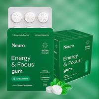 Neuro Extra Strength Energy Caffeine Gum (54 Pieces) - Sugar-Free Nootropic Gum for Energy & Focus with L-theanine, Caffeine,...