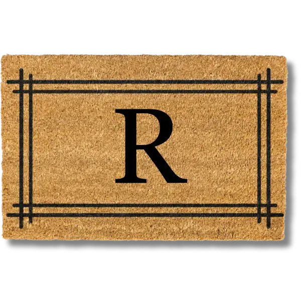 Personalized Monogram doormat with Double Border